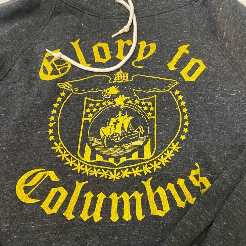 HOMAGE Glory to Columbus Gray Yellow Hoodie unisex 2505
